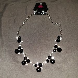 Paparazzi black and Rhinestone Necklace